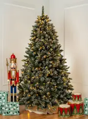 Bavarian Snow Tipped 8ft/2.4m Pre Lit Christmas Tree