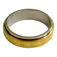 在飛比找PChome24h購物優惠-【十相自在】黃財神轉運鋼戒指