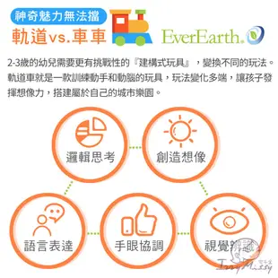 德國EverEarth木製軌道車系列-4件式直軌道組 木製軌道車 延伸軌道 木玩 環保積木 幼兒玩具【台灣現貨】