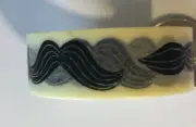 BLACK/CREAM MUSTACHE WASHI TAPE(1 Roll) 1-3/4”Joke•Funny•Men’s•Face Hair•Combs•
