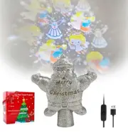Christmas Tree Star Topper, 8" Silver Santa Claus Tree Topper Projector,...