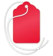 #4 Red String Retail Merchandise Tag 15/16" x 1-1/2" You Choose Amt. #7960