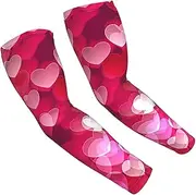 [FSCEV] Valentine'S Day Love Heart Sun Protection Arm Sleeves Outdoor Essentials Cooling Compression Golf Hiking Cycling