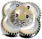 [Yihuaqun] Opal Ring Actress Gemstone Pair Ring Plain Ring Tail Ring 925 Silver Ring