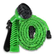 B2G1 Free 25 Feet 25FT Expandable Flexible Garden Water Hose+Spray Nozzle Green