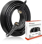 Kink Resistant Power Washer Hose 50 FT 1/4 Inch M22 14mm 3300 PSI, Ufixed Flexible High Pressure Washer Hose Extension Brass Connector, Fit to All Electric and Gas High Pressure Washer