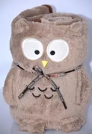 Owl Baby Girls Boys Plush Blanket Throw Security Animal Pillow Toy Soft Brown
