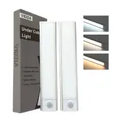 Under Cabinet LED Lights, 2Pack, USB Rechargeable Motion Sensor Lights, Wirel...