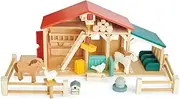 Tender Leaf Toys Wooden Farm Set - Complete With Yard Fence Animals and Lots of Accessories - Imaginative Play for Children Ages 3+
