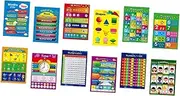 Ciieeo 12pcs Preschool Educational Poster Classroom Teaching Poster Uv Paper Cartoon Animals Learning Supplies