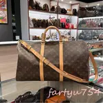 二手精品 LV 路易威登 KEEPALL 字紋 旅行袋 行李袋 50CM 附背帶 M41416