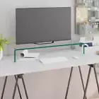 NNEVL TV Stand/Monitor Riser Glass Clear 80x30x13 cm