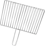 1Pc Stainless Steel Barbecue Net Clip Durable Outdoor Grill Tool for Fish Steak Vegetables Comfortable Handle for Safe Cooking for Camping Picnics