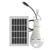 7W Solar Power Usb Rechargeable Camping Light Bulb 5-Modes 3M With Cable
