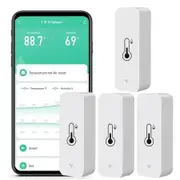 4-pack Smart WiFi Humidity and Temperature Monitor with Remote Monitoring and Alerts, High-Precision Indoor Thermometer Compatible with Alexa and TUYA App, No Hub Required