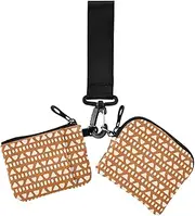 [GuoChe] Dual Wristlet Wallets for Women Happy Thanksgiving Autumn Orange Thin Flat Wristlet Wallet Key Holder with Wristle Strap for Men Women 2 Pcs, Happy Thanksgiving autumn36, 4.13" x 3.51" & 4.13" x