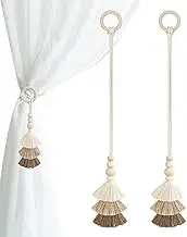 Tassel Tiebacks for Curtains | Decorative Curtains Holdbacks | Set of 2 Window Drapery Ties for Dining Room Study, Adjustable Drape Holdback Rope