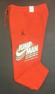 NIKE JORDAN JUMPMAN MENS FLEECE PANTS DC9608-673 Sz L RED NWT