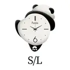 Panda Shape Wall Clock Non Ticking Hanging Clock Modern Household Interior for