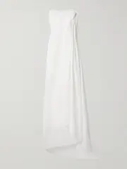 [The Row] The Row - Madleine Strapless Draped Cotton-gauze Maxi Dress - White - US2 US 2 White