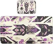 Tribal Style Black Cats Flower Cooling Baby Crib Mattress Topper 28" x 52" Reusable Bed Pads Washable for Baby&Toddler