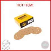 Dura-Gold Premium 80 Grit 6" Gold Sandpaper Discs, 6 Hole Pattern Dustless, Box