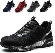[TQGOLD] Work Shoes, Men's Safety Shoes, Women's Lightweight Steel Toe Cap Shoes, Non-Slip Breathable Protective Shoes, Trainers, Sporty, Industrial Steel Toe Cap Shoes
