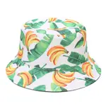 沙灘帽雙面水果印花漁夫帽新款戶外熱水桶帽