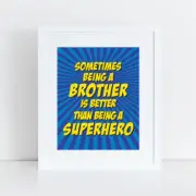 Big brother superhero kids nursery art - 10x8inch print