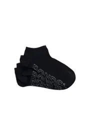 [Bonds] Bonds Womens Logo Lightweight Low Cut 4 Pack Socks in Black Size: 8-11, Cotton 8-11 Black