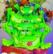 Stacked Frog Planter Container Ceramic Bisque, Ready to Paint