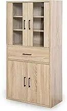 LITENStaD Cupboard, Glass Cabinet, Width 23.6 x Depth 11.8 x Height 47.2 inches (60 x 30 x 120 cm), Oak LSD-06-0002-ok