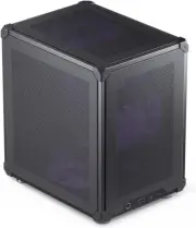 C6 Black Mini MATX Mesh Case,Simple Compact Desktop Micro ATX Chassis,Upper Cove