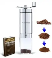 Wheroamoz Manual Coffee Grinder,Conical Burr Mill With Adjustable Setting,