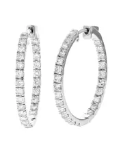 Silver 2.00 ct. tw. Lab-Grown Diamond Hoops