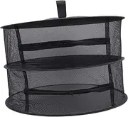 BCOATH Collapsible Garden Drying Net Hanging Rack Zipper Mesh Storage Organizer for Outdoor Use