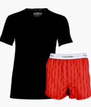 Calvin Klein T-Shirt & Boxer Black/Red Sleep Lounge Wear Set Men’s Sz XL NEW.