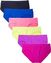 [Kalon] 6 Pack Women's Hipster Brief Nylon Spandex Underwear