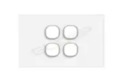 Sapphire Series Real Glass Powerpoints and Push Button Switches with LED (4 Gang