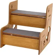 Ｂｅｓｇａ Pet Stairs, 2 Step, with Carpet, Stable for Kitty Puppy, Cat Ladder Portable for Window High Beds Couch Sofa