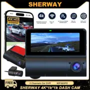 3 Channel Dash Cam 4K UHD Car DVR Camera Wifi GPS Loop Recording Video Camcorder
