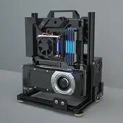 egowz PC Creative Assembly Frame Test Bench，Open Air Frame Case, DIY Computer Motherboard Case Rack, ITX ATX MATX/EATX Open Aluminum Frame Chassis (MATX)