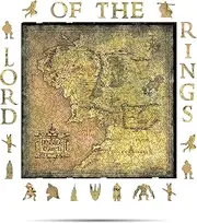 CRAFTHUB Lord of The Rings Puzzle – Middle Earth Map– Wooden Jigsaw Puzzles for Adults & Kids – Lord of The Rings Gifts, Family Games – 205 Pieces, A3 Size, 10" x 10"