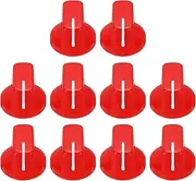 uxcell 10pcs Red Guitar Effect Pedal Knob, 9/16" Plastic Insert Electric Guitar Knobs for Amplifier Guitar Bass Volume Control