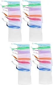 Gogogmee 2sets Wide-use Soap Saver Soap Net Pouch Foaming Holder for Bar 30pcs*2 Random Color