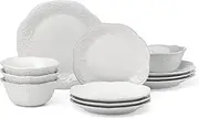 [Lenox] French Perle 12-Piece Dinnerware Set, White, with Accent Plates