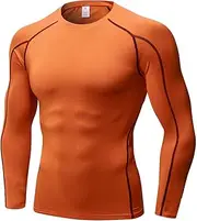 [Queerier] Men's Compression Shirts Long Sleeve Athletic T Shirt Workout Cool Dry Running Tops Gym Undershirts Baselayers 1/2 Pack