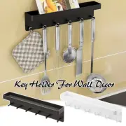 Wall Mounted Key Holder for Wall Decor Shelf Organizer with 6 Hooks Storage Rack