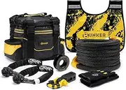 BUNKER INDUST Recovery Kit, 1"×30ft Kinetic Recovery Rope + 2 Soft Shackles + Recovery Ring+ Shackle Hitch Receiver + Winch Dampener+ Gloves+ Carry Bag, Off Road 4x4 Recovery Gear Winch Accessories
