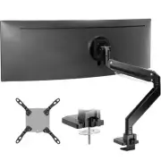 VIVO Black Clamp-On Pneumatic Spring Ultrawide Computer Monitor and TV Mount